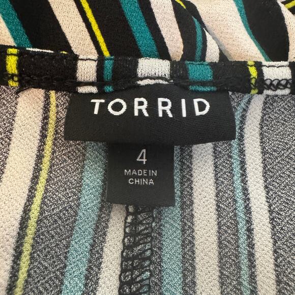 Torrid Striped Dress Sz 4X Pullover Pockets A-Line Midi Short Sleeve Casual - Picture 7 of 10